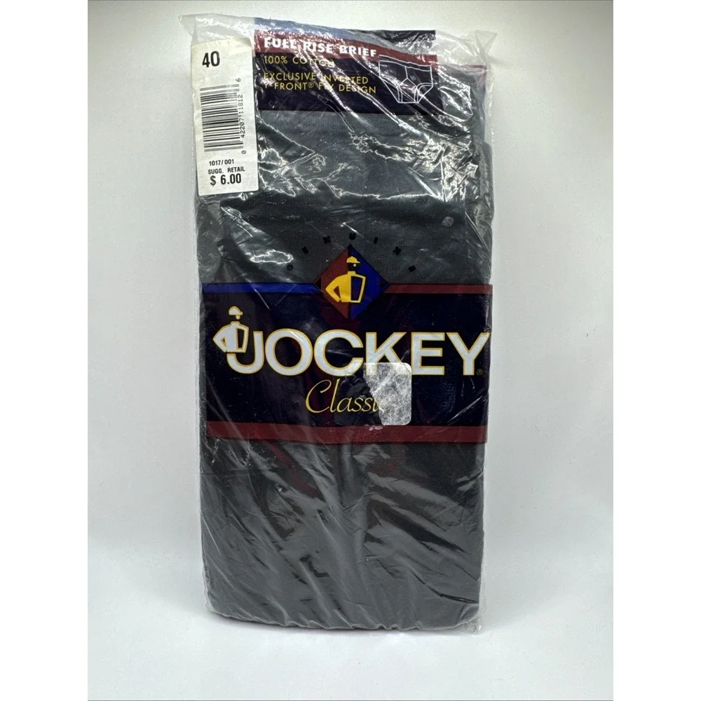 NEW Vtg‎ 1996 Genuine Jockey Full-Rise Classic Men's Brief Underwear Sz 40 BLACK